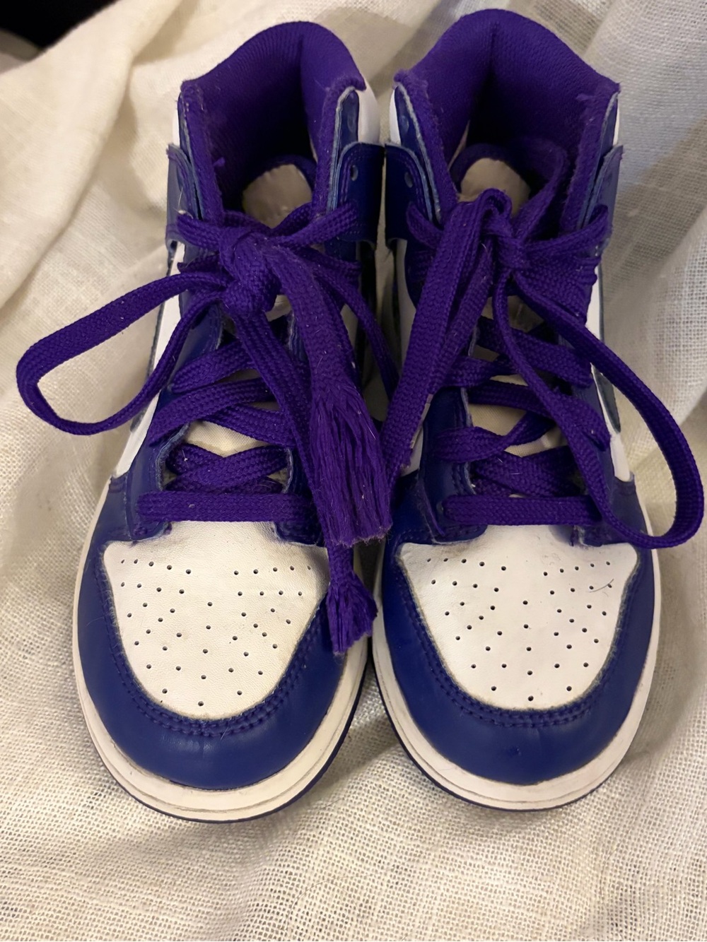 Nike Kids Purple and White High-Top Sneakers